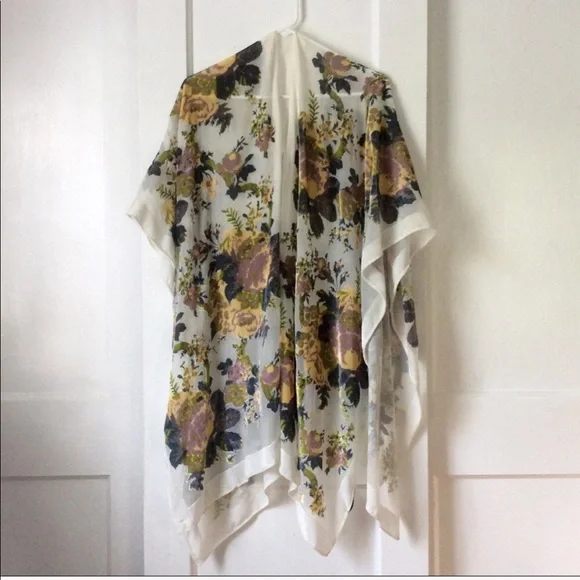 Anthropologie Terceria Floral Velvet Kimono - Picture 5 of 5